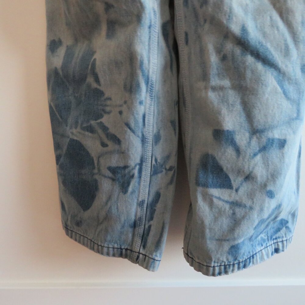 VINTAGE LIBERTY Cargo Carpenter Denim Overalls Acid Wash Hand Embroidered Work - Picture 16 of 16